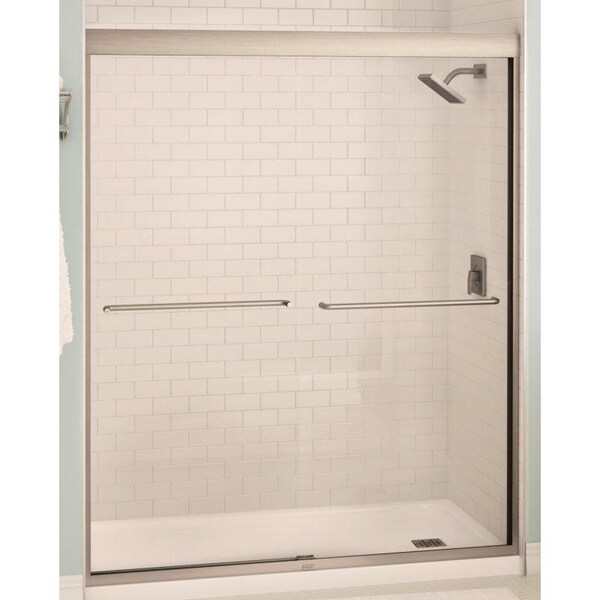 Maax Aura Shower Door, Clear Glass, Tempered Glass, Semi Frame, 2Panel